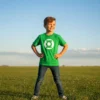 Camiseta Verde Infantil Unissex Lanterna Verde Super Herói mlr