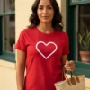 Camiseta Adulto Baby Look Gi Aventureira Coração Luccas Neto