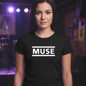 1 Camiseta Preta Feminina Baby Look Muse Banda Rock mlc