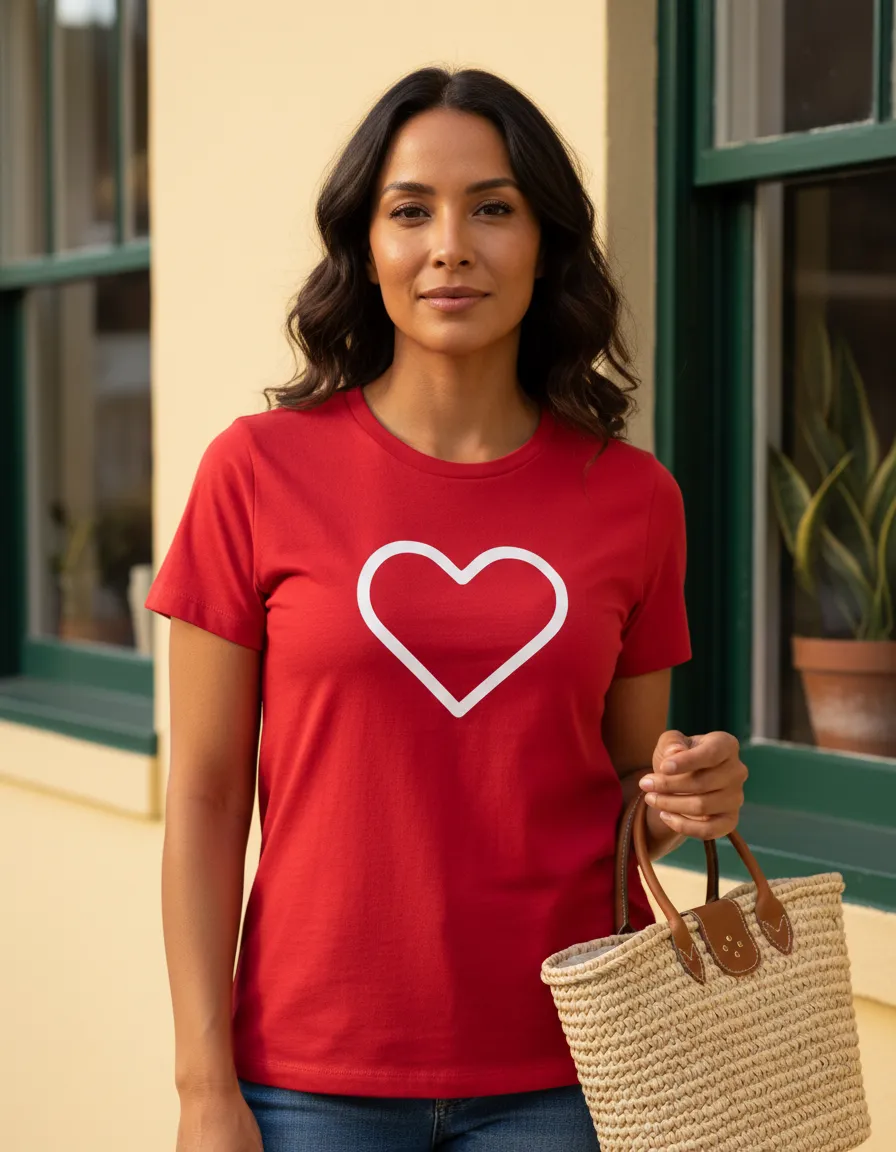 Camiseta Adulto Baby Look Gi Aventureira Coração Luccas Neto
