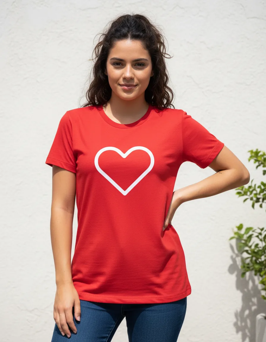 Camiseta Adulto Baby Look Gi Aventureira Coração Luccas Neto