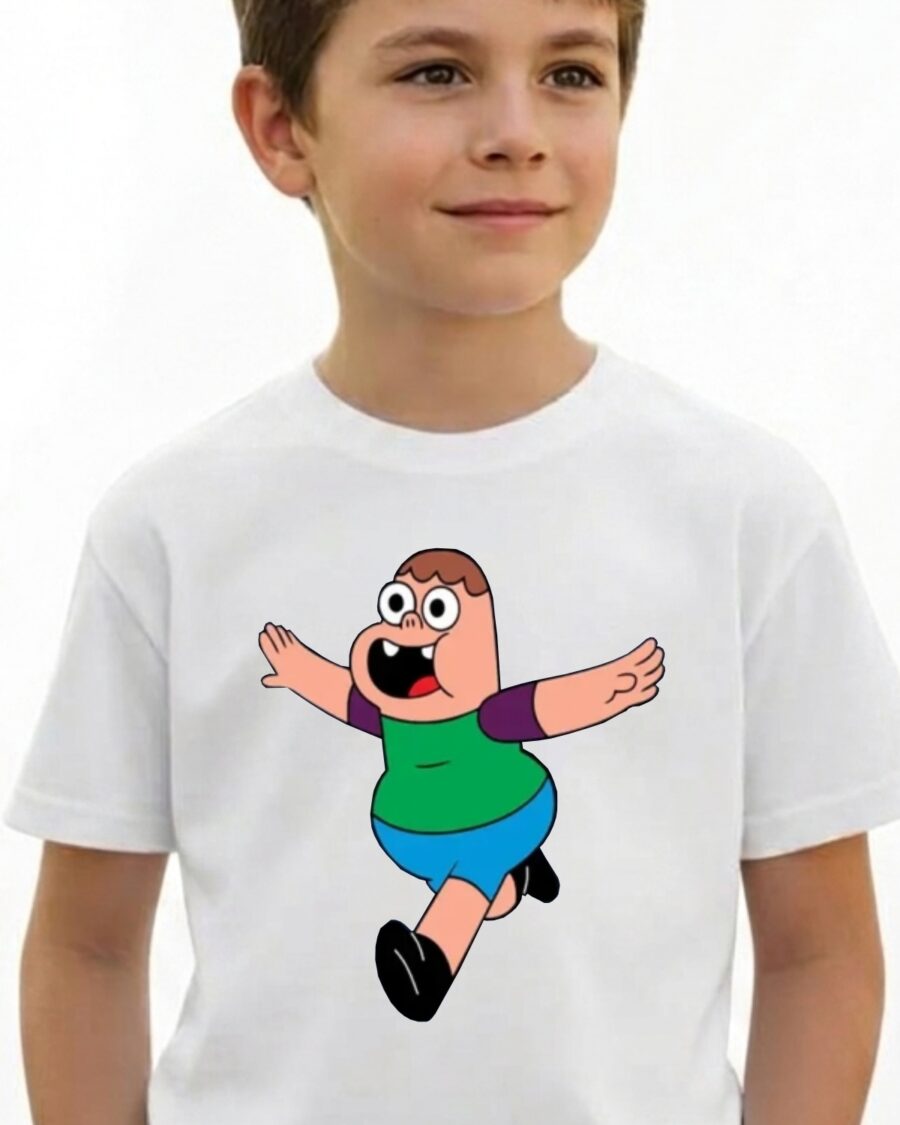 Camiseta Branca Infantil Unissex Clarencio O Otimista mlc