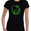 Camiseta Baby Look Feminina Yoshi Silhueta Mario Bros
