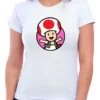 Camiseta Feminina Toad Mario Bros ( Baby Look )
