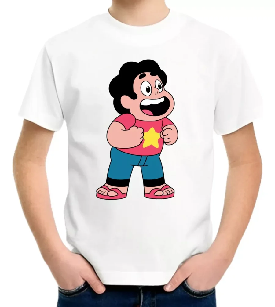 Camiseta Infantil Steven Universo Desenho T-shirt Silk