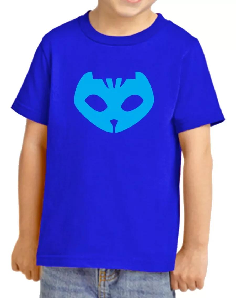 Camiseta Infantil Unissex Menino Gato Pj Mask Desenho