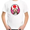 Camiseta Infantil Unissex Toad Mario Bros Video Game Estampa