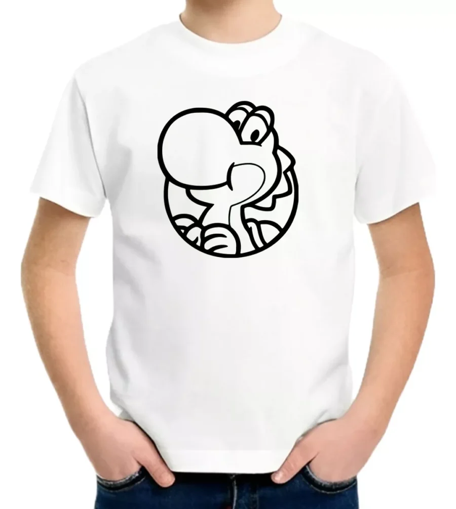 Camiseta Infantil Yoshi Mario Bros Video Game Estampa