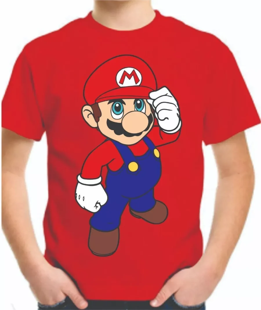 Camiseta Mário Bros ( Infantil ) Mod. 2-amarelo