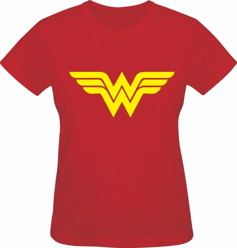 Camiseta Mulher Maravilha Adulto Baby Look-vermelho Camiseta Mulher Maravilha Adulto Baby Look