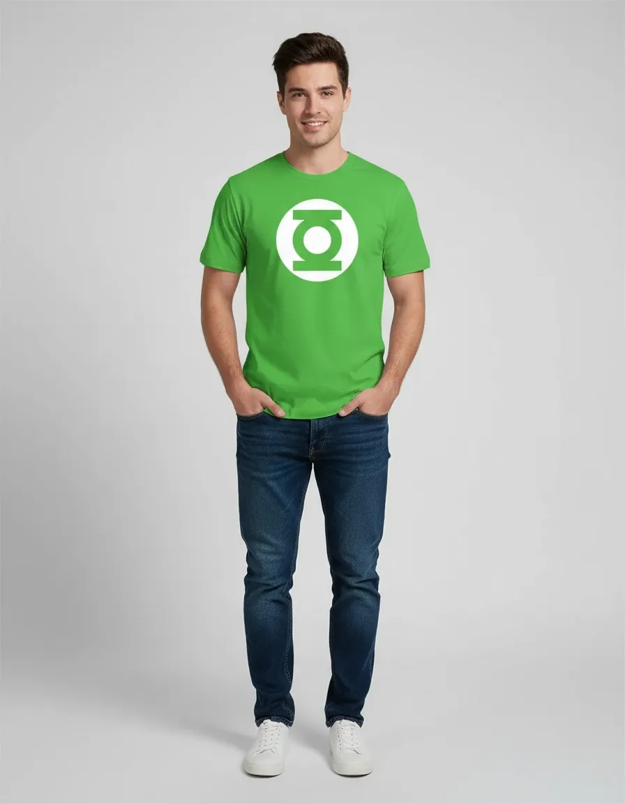 Camiseta Adulto Manga Curta Malha PV Verde Lanterna Verde Estampa Silk Screen Manual HQ Premium mlc