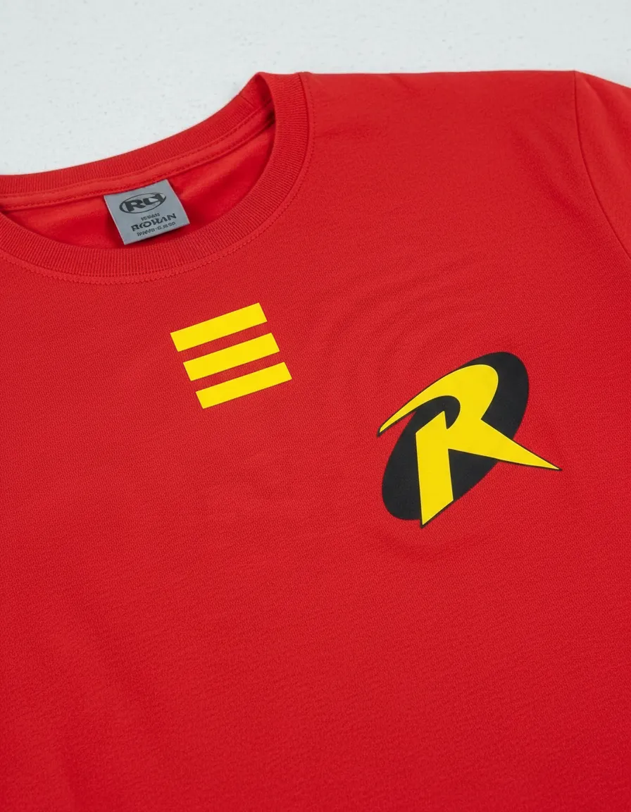 D_NQ_NP_2X_714106-MLA112669394582_062026-F-camiseta-manga-curta-aduulto-vermelha-robin-dc-comics Camiseta Manga Curta Adulto Tradicional Vermelha Robin Silk Screen Manual mlr