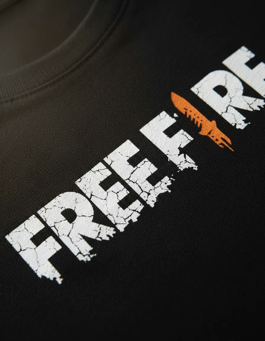 Camiseta Preta Infantil Freefire Battle Royale Video Game mlr