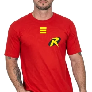 Camiseta Manga Curta Adulto Tradicional Vermelha Robin Silk Screen Manual mlr