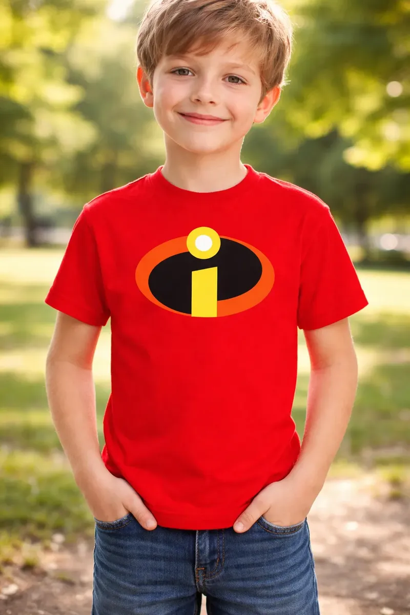 D_NQ_NP_2X_848685-MLB113993486454_072026-F-camiseta-infantil-os-incriveis Camiseta Manga Curta Vermelha Infantil Unissex Os Incríveis Silk Screen Manual Premium mlc