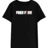 Camiseta Preta Infantil Freefire Battle Royale Video Game mlr