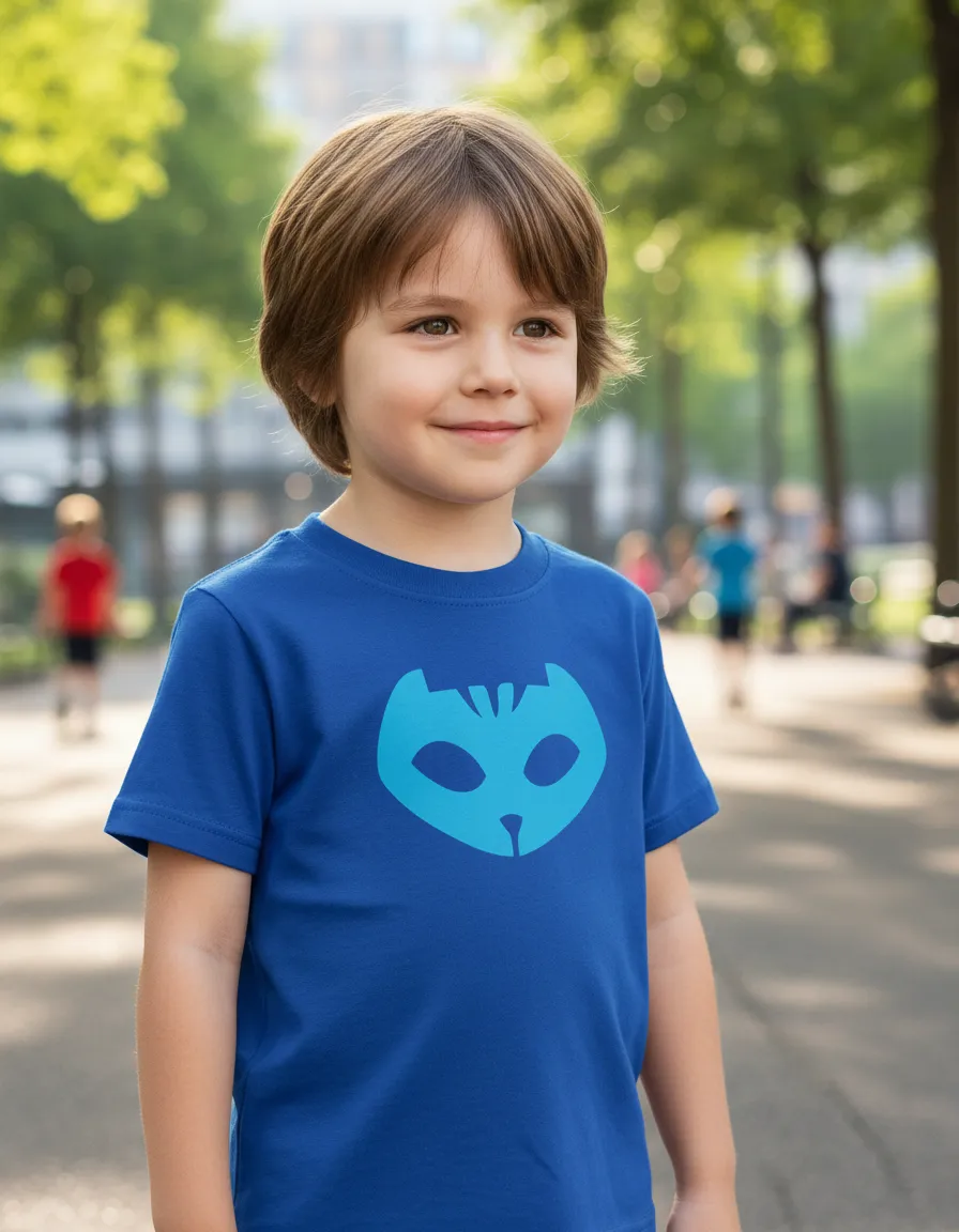 Camiseta Infantil Unissex Menino Gato Pj Masks Desenho mlr
