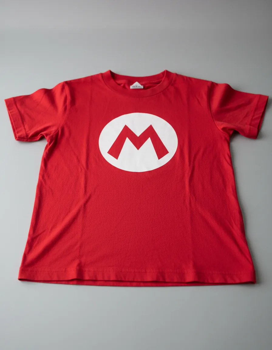 D_NQ_NP_2X_897559-MLB114382759843_072026-F-camiseta-infantil-mario-bros-1-pc- Camiseta Manga Curta Unissex Infantil Mário Bros Logo M Vermelho