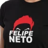 Camiseta Preta Baby Look Feminina Youtuber Felipe Neto mlr