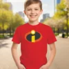 D_NQ_NP_2X_949142-MLB93430923868_092025-F-camiseta-infantil-os-incriveis Camiseta Manga Curta Vermelha Infantil Unissex Os Incríveis Silk Screen Manual Premium mlc