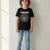 Camiseta Preta Infantil Unissex Banda Ramones  mlr
