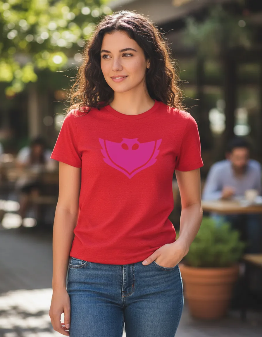 D_NQ_NP_2X_959226-MLB111185651857_052026-F-camiseta-feminina-baby-look-corujita-pj-masks-desenho Camiseta Manga Curta Feminina Baby Look Vermelha Corujita Pj Masks Desenho