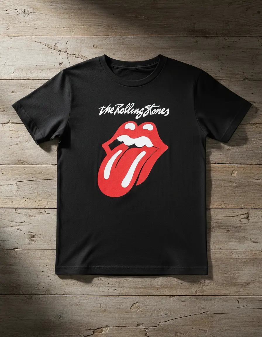 Camiseta Preta Infantil Rolling Stones mlc