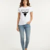 Camiseta Branca Feminina Baby Look Bon Jovi mlc