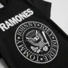 Camiseta Preta Infantil Unissex Banda Ramones  mlr