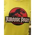 Camiseta Manga Curta Baby Look Feminina Jurassic Park Amarela