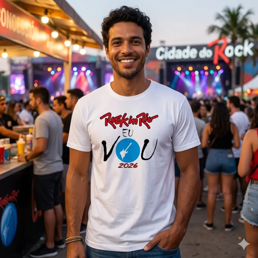 Camiseta Rock In Rio Eu Vou 2026 Tradicional BR