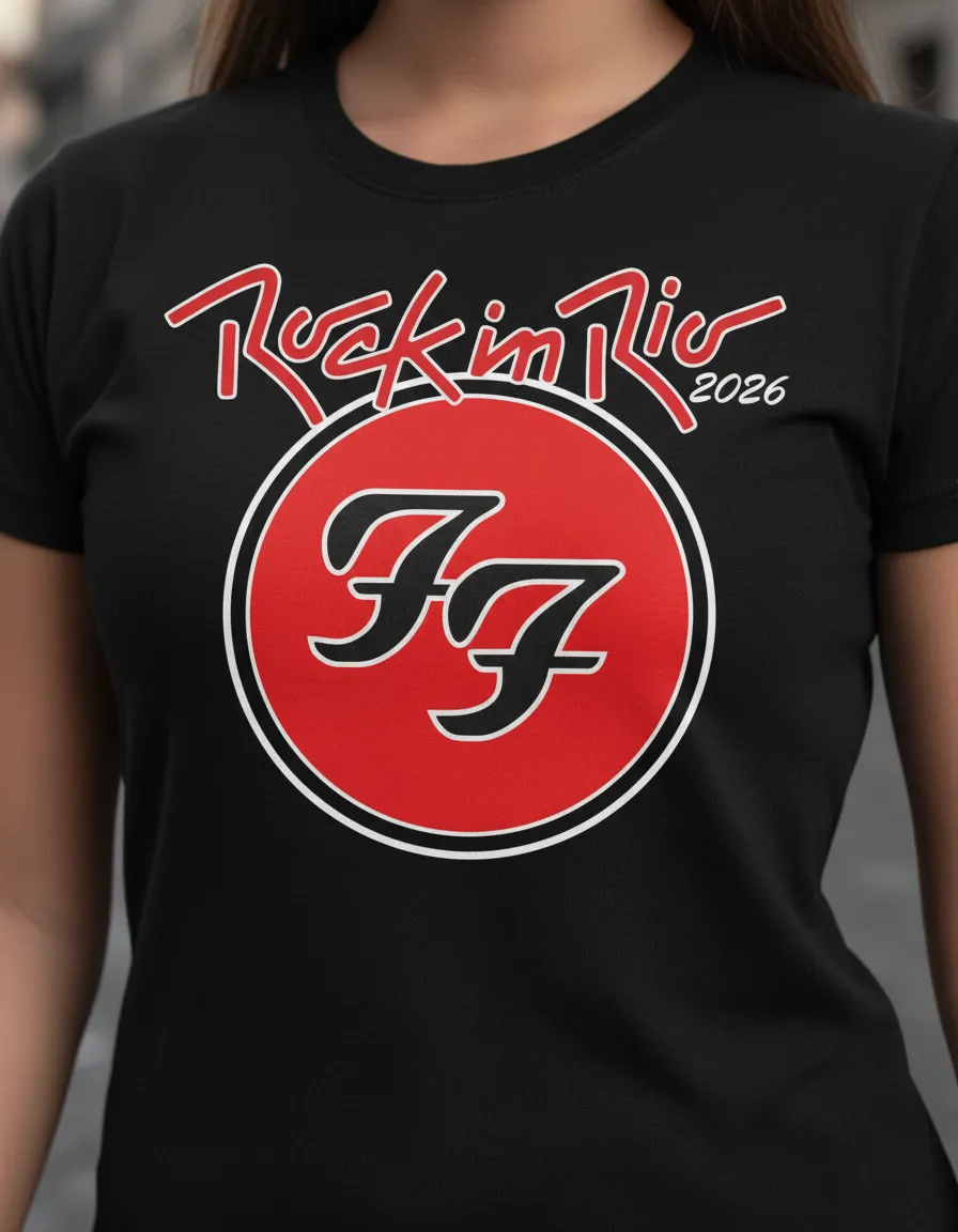 Camiseta Rock In Rio 2026 Foo Fighters Baby Look