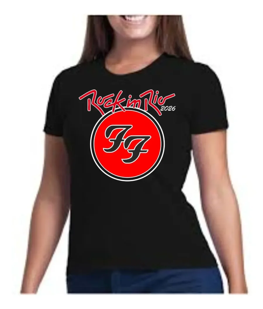 Camiseta Rock In Rio 2026 Foo Fighters Baby Look