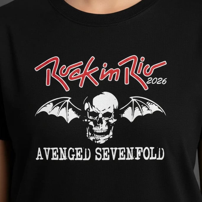 Camiseta Rock In Rio 2026 Avenged Sevenfold Baby Look