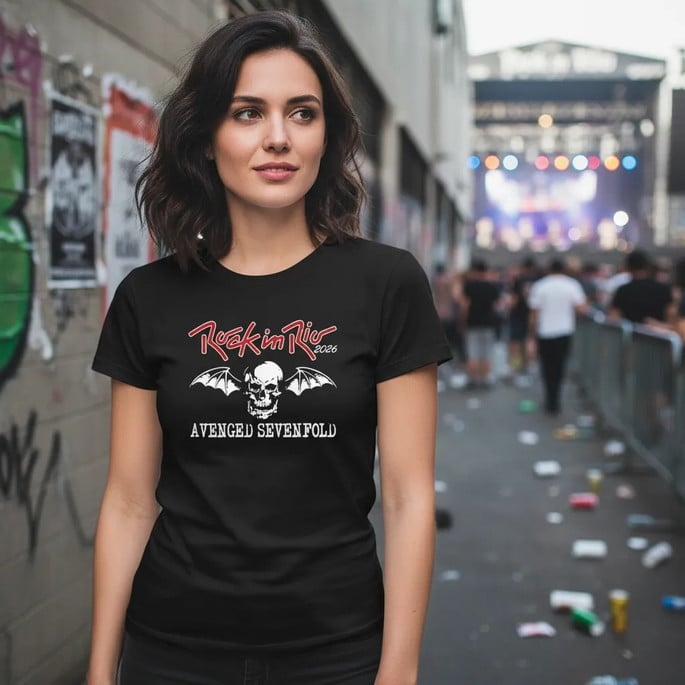 Camiseta Rock In Rio 2026 Avenged Sevenfold Baby Look