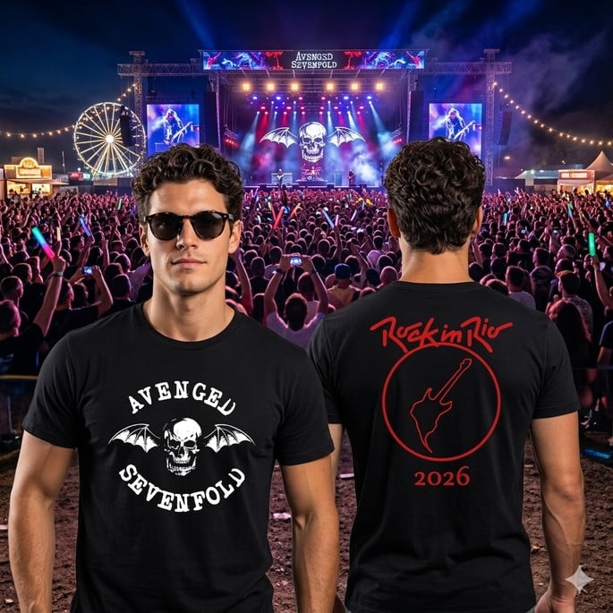 Camiseta Rock In Rio 2026 Avenged Sevenfold Tradicional