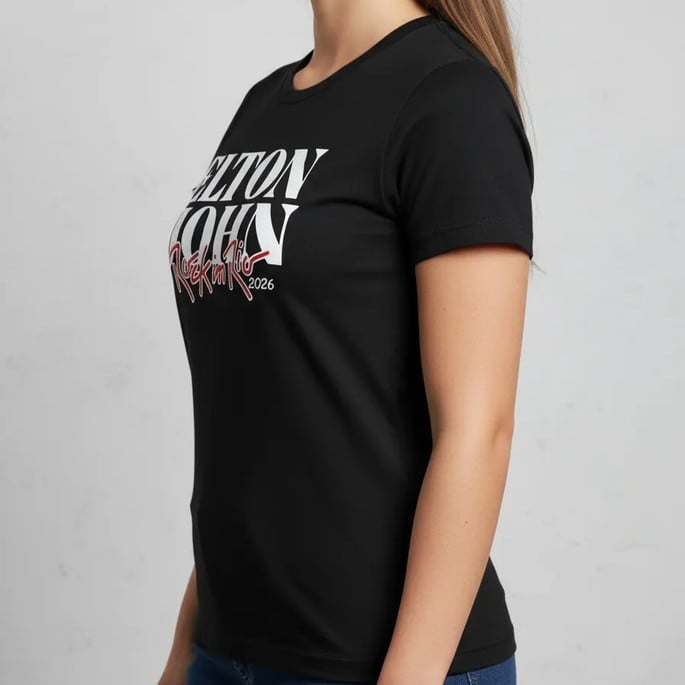 Camiseta Rock In Rio 2026 Elton John Baby Look