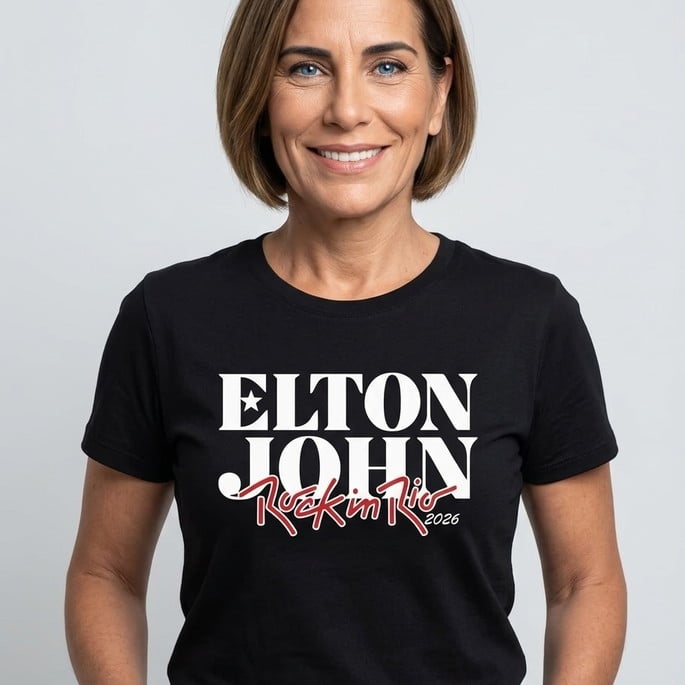 Camiseta Rock In Rio 2026 Elton John Baby Look
