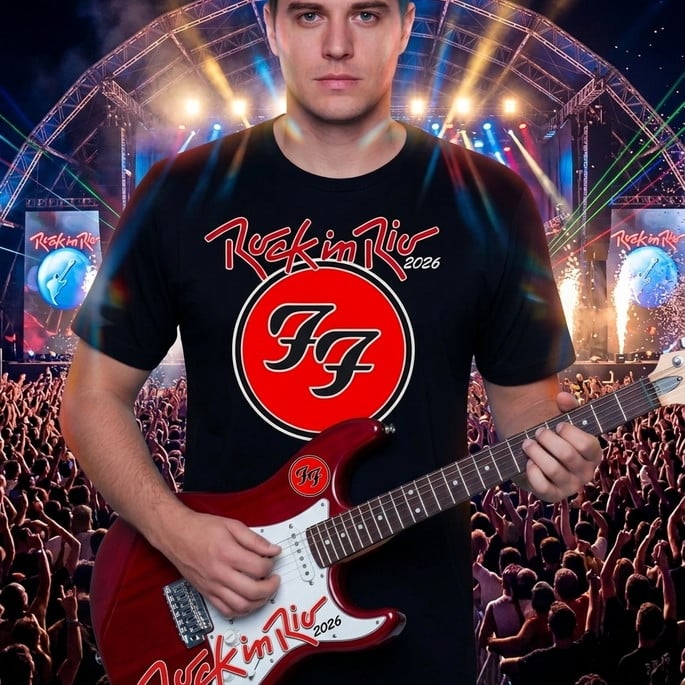 Camiseta Rock In Rio 2026 Foo Fighters Tradicional