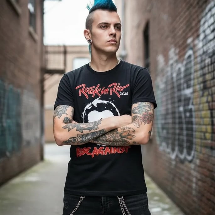 Camiseta Rock In Rio 2026 Rise Against Tradicional