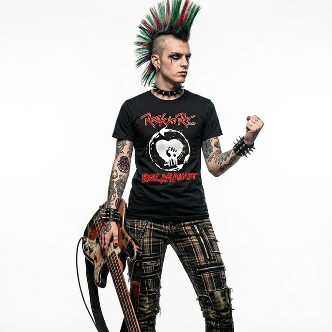 Camiseta Rock In Rio 2026 Rise Against Tradicional