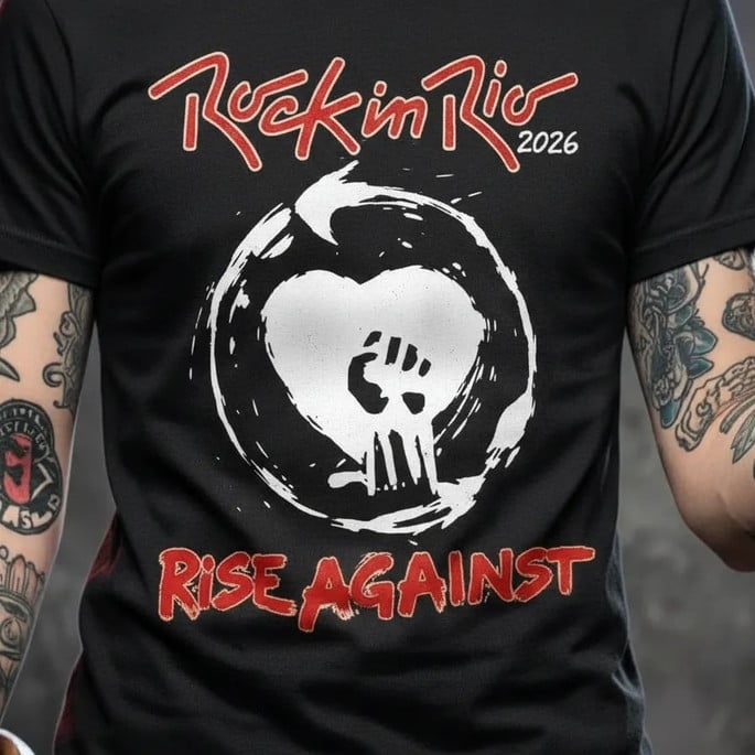 Camiseta Rock In Rio 2026 Rise Against Tradicional