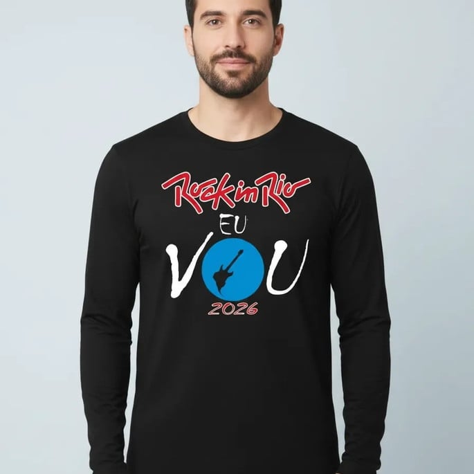 Camiseta Rock In Rio Eu Vou 2026 Tradicional Manga Longa