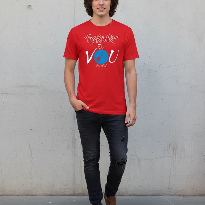 Camiseta Rock In Rio Eu Vou 2026 Adulto Vermelha