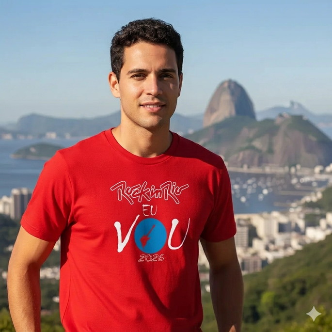 Camiseta Rock In Rio Eu Vou 2026 Adulto Vermelha