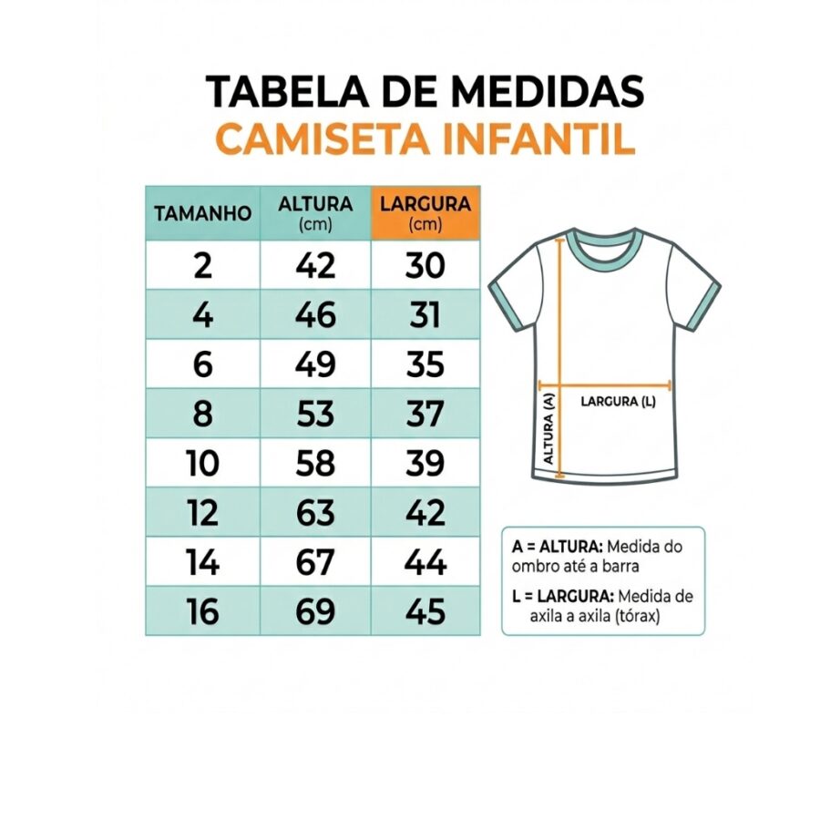 MEDIDAS_INFANTIL Camiseta Pokémon Pikachu Infantil Unissex Preta