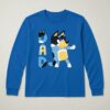 azul_05 Camiseta Manga Longa Bluey Personagem Bandit Pai