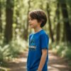 Camiseta Infantil Jurassic World Dinossauro Azul Royal