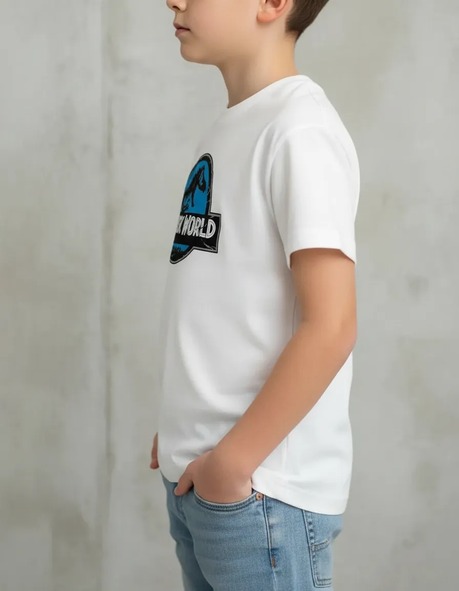Camiseta Jurassic World Dinossauro Infantil Branca
