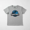 Camiseta Infantil Jurassic World Dinossauro Cinza Mescla